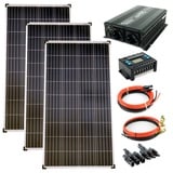 Solar Set 3x140 Watt Poly Solarmodul 1500W Spannungswandler 30A Laderegler Solar