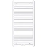 doporro Design Badheizung gerade 100x50cm Weiß Röhrenheizkörper Horizontal Mittelanschluss Badheizkörper