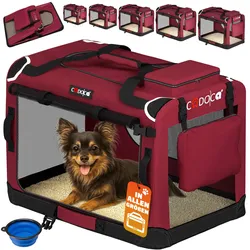 Hundebox faltbar S 50x34x36cm Dunkelrot