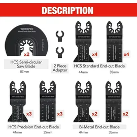 luxuskollektion Oszillierendes Sägeblatt Set 22tlg. ohne Akku + Zubehör