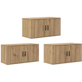 vidaXL Wand-TV-Schrank Set 3 pcs 80 x 34,5 x 40 cm Braun Holzwerkstoff