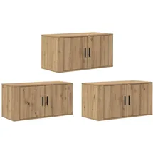 vidaXL Wand-TV-Schrank Set 3 pcs 80 x 34,5 x 40 cm Braun Holzwerkstoff