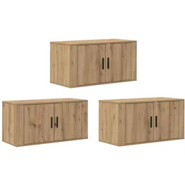 vidaXL Wand-TV-Schrank Set 3 pcs 80 x 34,5 x 40 cm Braun Holzwerkstoff