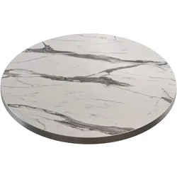 Bistro Tischplatte | Ø 70 cm | Weiß Marmor | Gastro Tischplatte