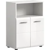 xonox.home Standschrank Ice 60 cm x 80 cm x 30 cm Weiß-Weiß