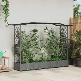 vidaXL Hochbeet mit Rankgitter und Dach 207 x 40 x 126 cm Hellgrau