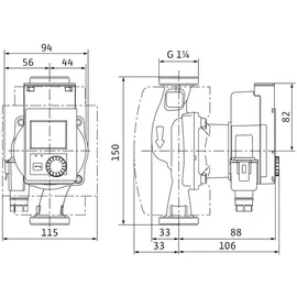 WILO Nassläufer-Zirkulationspumpe Stratos PICO-Z 20/0,5-6, G 1 1/4, 150mm, 10 b, Geh. ES