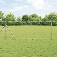 vidaXL Weidezaun 50 x 0,8 m Silber/Stahl