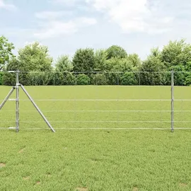 vidaXL Weidezaun 50 x 0,8 m Silber/Stahl