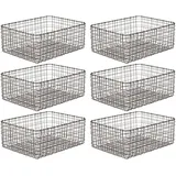 mDesign 6er-Set Allzweckkorb aus Metall – Aufbewahrungskorb für Küche, Vorratskammer etc. – kompakter und universeller Drahtkorb – bronzefarben