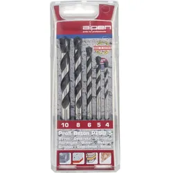ALPEN Betonbohrer-Satz Profi Beton - 4,0 / 5,0 / 6,0 / 8,0 / 10,0 mm