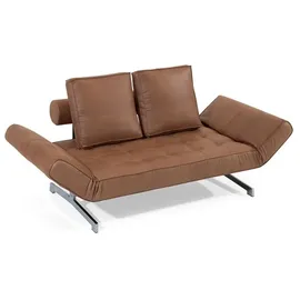 Innovation Living Schlafcouch Leder 2-Sitzer Braun