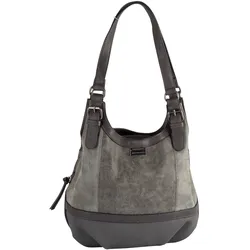 Shopper »JUNA«, mit schicken Zierschnallen, Gr. B/H/T: 31 cm x 29 cm x 14 cm, grau, , 45991567-0