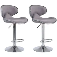 CLP 2er Set Barhocker Las Vegas V2 Stoff chrom