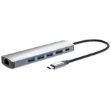 Manhattan 6-in-1 4K USB-C Dockingstation 1xHDMI 3xUSB 5 Gb/s