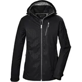 KILLTEC Damen Softshelljacke/Outdoorjacke mit abzippbarer Kapuze KOS 121 WMN SFTSHLL JCKT GRPHIC, schwarz, 38,