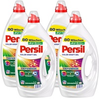 Persil Color Kraft-Gel 320 WL (4 x 80 Waschladungen), Flüssigwaschmittel mit Tiefenrein Technologie, Colorwaschmittel für reine Wäsche und hygienische Frische für die Maschine, wirksam ab 20 °C