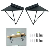 2X Regalträger, Wandmontierter Dreieckiger Regalhalterungen, Rechtwinkliger Schwebender Regalwinkel, Wandkonsole, Schwerlast Haarnadel-regalträger, Mit Schrauben Und Dübeln,Black-10x11cm/3.9 * 4.3in