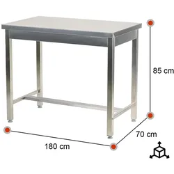 RomuxRomux® - Zentraltisch aus Edelstahl 1800x700x850 mm | Arbeitstisch aus Edelstahl Tisch aus Edelstahl