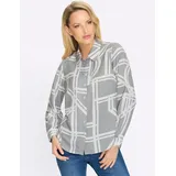 Heine Druck-Bluse Langarm Grau 36