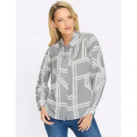 Heine Druck-Bluse Langarm Grau 36