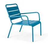 Oviala Relaxsessel,, Dunkelblau, Metall, Quadratisch, 64x72x60 cm, Gartenmöbel, Gartenstühle, Gartenstühle