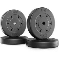 trex sport Hantelscheiben Set 20 kg Kunststoff Gewichte 4x5 kg schwarz