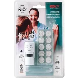 COLOP Little NIO Lehrer Motivstempel-Set Smiley Schule 1,7 x 1,7 cm