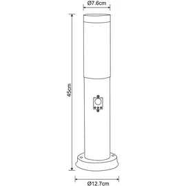 GLOBO 2er Set Sockelleuchte, Bewegungsmelder, anthrazit, H 45 cm