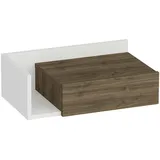 Livetastic Nachtschrank Hephaistos 60 x 21,4 x 35 cm Weiß/Walnuss