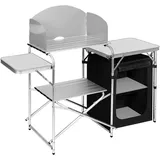 Woltu faltbar Campingschrank Campingküche inkl.Tragetasche mit Aluminiumgestell Reiseküche tragbar/klappbar Outdoor Campingmöbel aus Alu und mdf für