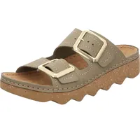ROHDE Damen Pantolette Nubukleder mit edlen Schnallen und Plateau