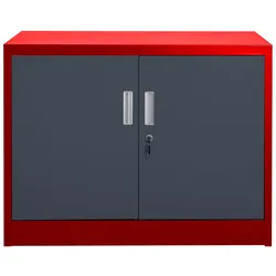Aktenschrank SARATOW rot dunkelgrau