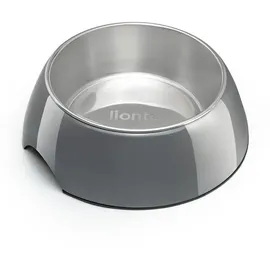 LIONTO Futternapf aus Melamin, 420ml, Rutschfest, für Hunde & Katzen, grau