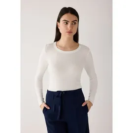 More & More glänzendes Langarm-Rippshirt in offwhite | Gr.: 40