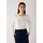 More & More glänzendes Langarm-Rippshirt in offwhite | Gr.: 40