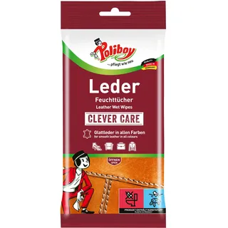 Poliboy - Leder Feuchttücher - perfekte Reinigung für Glatt- und Kunstleder - Einzeln - 1x20 Tücher - Made in Germany