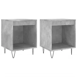 vidaXL Nachtschrank 2 Stk. 40 x 35 x 50 cm Betongrau