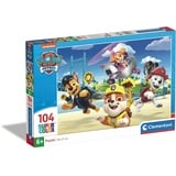 CLEMENTONI - 27265 - Supercolor Puzzle Paw Patrol - Puzzle 104 Teile Ab 6 Jahren, Buntes Kinderpuzzle Mit Besonderer Leuchtkraft & Farbintensität, Geschicklichkeitsspiel Für Kinder