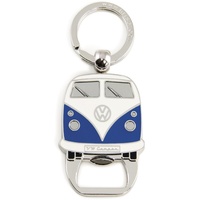 BRISA VW Collection - Volkswagen Schlüssel-Anhänger-Ring Schlüsselbund-Accessoire Keyholder mit Bier-Flaschen-Öffner im T1 Bulli Bus Design (Blau)