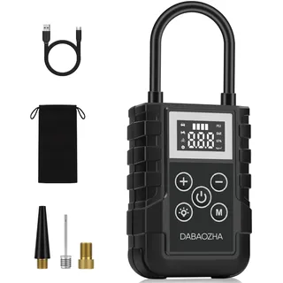 DABAOZHA 150 Psi Mini Elektrische Luftpumpe mit 6000mAh Akku Wiederaufladbarer Autoreifen Pumpe Tragbarer Elektrischer Kompressor Fahrradpumpe für Auto Fahrrad Motorrad BäLle