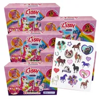 collect-it.de MY HOME OF CARDS + TOYS Lissy Pony Unicorn Serie 2 Einhorn mit Kutsche - Sammelfiguren - 5 Stück + 20 Hors Club Tattoos