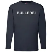 Urban Backwoods Langarmshirt Bullerei Langarm T-Shirt Polizei Bulle Spaß Kostüm Fasching Karneval (1-tlg) Verkleidung Fastnacht Fassenacht Faschings-Shirt Helau blau M