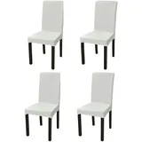 vidaXL Stretch-Stuhlhussen Gerade 4 Stk. Creme