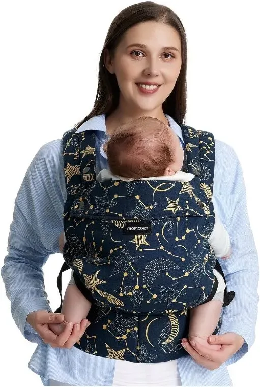 Momcozy babytrage – ergonomisch, bequem und leicht, für ca. 3–20 kg, einfach anzulegen, freie Hände, verbesserte lendenstütze, sternmotiv