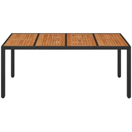 vidaXL Gartentisch mit Holzplatte 190 x 90 x 75 cm Schwarz