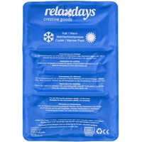 Relaxdays Kühlpad, Kalt Warm Kompresse, 25 x 36 cm, Kühlpack Gel, Erste Hilfe, wiederverwendbare Gelkühlkompresse, blau