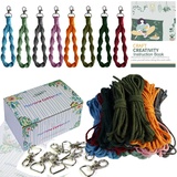 Makramee Set für Anfänger mit Anleitung 3mm Makramee Garn Set Makramee Diy Set Schlüsselanhänger Makramee Garn Set Mit Makramee Zubehör für Makramee Armband,Makramee Anhänger,Makramee Anfänger Set