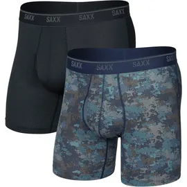 SAXX Quest Quick-Dry Mesh Boxershorts Blau / Schwarz XL 2er Pack