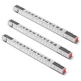 STAHLWERK Zollstock 3er Set 1 Meter präziser Holz-Gliedermaßstab, Meterstab